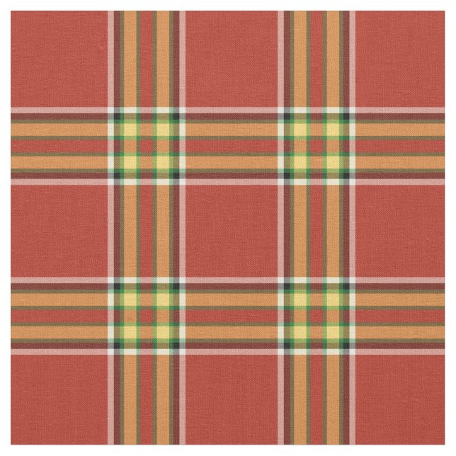 Vintage Red and Yellow Scottish Plaid Fabric (Close Up)