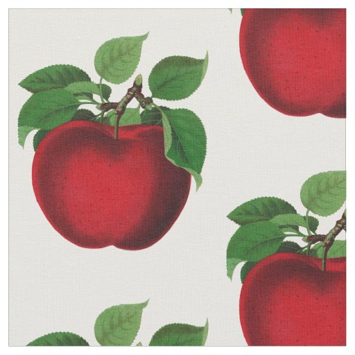 Vintage Red Apple Fabric