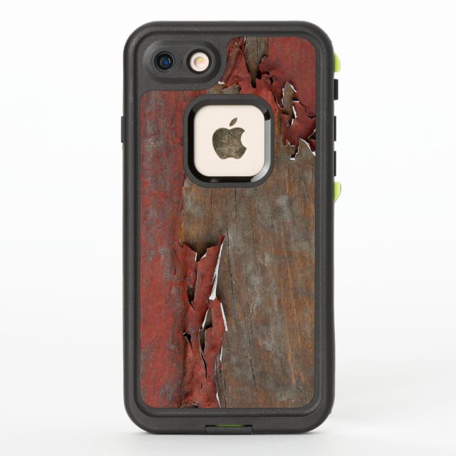 Vintage Red Barn Wood LifeProof iPhone Case (Back)