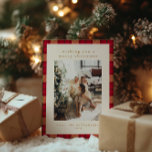 Vintage Red Beige Plaid Christmas Portrait Photo Holiday Card<br><div class="desc">Bring a touch of vintage charm to your holiday greetings with this red and beige plaid, perfect for your Christmas photo cards. The warm beige and deep red tones are accented with subtle green lines, creating a cozy and inviting design. Ideal for highlighting your cherished holiday moments, this background adds...</div>