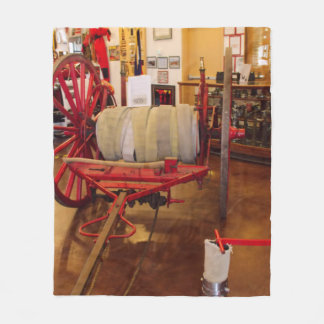 Vintage Red Big Wheel Fire Hose Reel   Fleece Blanket