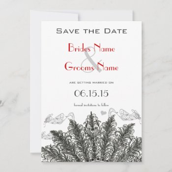 Vintage Red Birds Wedding Save The Date by samack at Zazzle