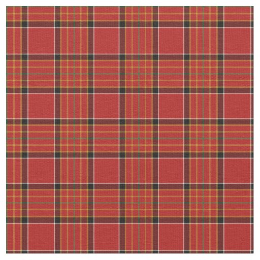 Vintage Red, Black, and Gold Plaid Fabric