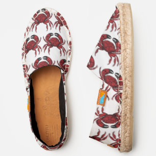 Vintage Red Black Crab #1 Drawing Espadrilles