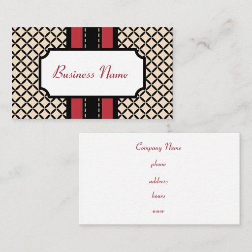 Customizable Vintage Cream Pattern Business Card