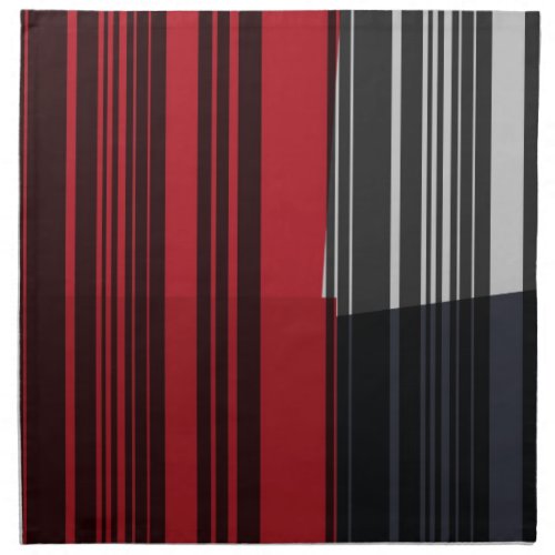 Vintage Red Black Grey Stripes Art Pattern Napkin