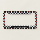 Vintage Red Black Playing Cards Symbols License Plate Frame