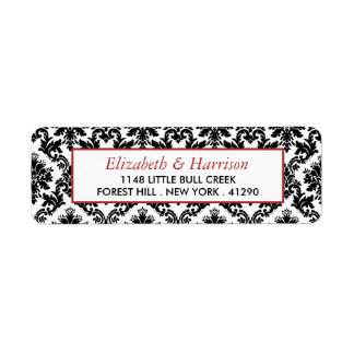 Black And White Damask Shipping, Address, & Return Address Labels | Zazzle