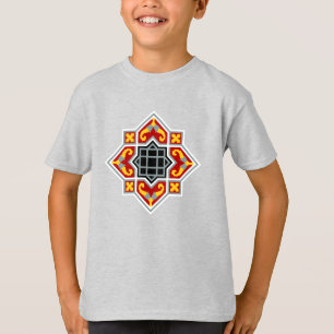 Vintage Red Black Yellow Barcelona Geometric Art T-Shirt
