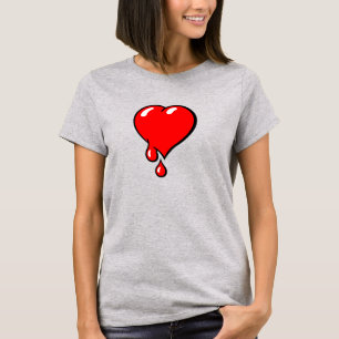 Vintage Red Bleeding Heart Liberal Pop Art T-Shirt