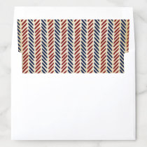 Vintage Red & Blue Chevron Pattern Envelope Liner