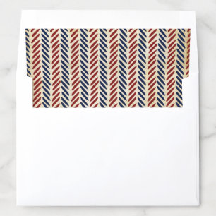 Vintage Red & Blue Chevron Pattern Envelope Liner