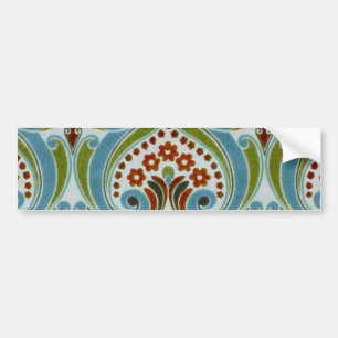 Vintage Red Blue Green Wallpaper Pattern Bumper Sticker
