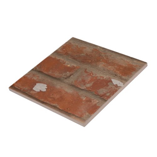 Vintage Red Brick And Gray Mortar Ceramic Tile