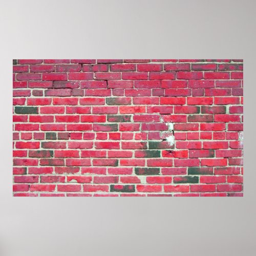 Vintage Red Brick Wall Texture Poster