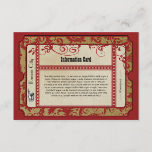 Vintage Red Broadway Old Hollywood Ticket Wedding Enclosure Card