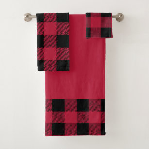 HGOD DESIGNS Bath Towel Plaid,Red Buffalo Check Tartan and Gingham Patterns Bath Towel Throw Blanket Beach Towel 64 Lx32 W