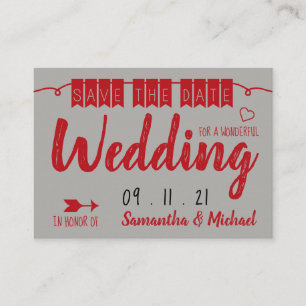 Vintage Red Bunting, Save the Date Enclosure Card