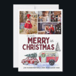 Vintage Red Camper Christmas Photo Collage<br><div class="desc">Make this Christmas merry and bright with our Vintage Red Camper Christmas photo card, featuring beautiful hand-painted nostalgic scene and room for four photos. There is nothing like getting a personalized photo card in the mail. This tradition may seem a little old-fashioned to some, but many people still enjoy it....</div>