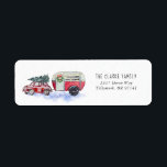 Vintage Red Camper Christmas Return Address Label<br><div class="desc">You’re getting ready to send out a bunch of letters, mailers, or invitations and you don’t want to spend the time (and energy) writing out the return address on each and every one of them. What do you do? You get yourself some labels from us, of course! Why give yourself...</div>