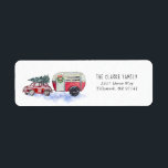Vintage Red Camper Christmas Return Address Label<br><div class="desc">You’re getting ready to send out a bunch of letters, mailers, or invitations and you don’t want to spend the time (and energy) writing out the return address on each and every one of them. What do you do? You get yourself some labels from us, of course! Why give yourself...</div>