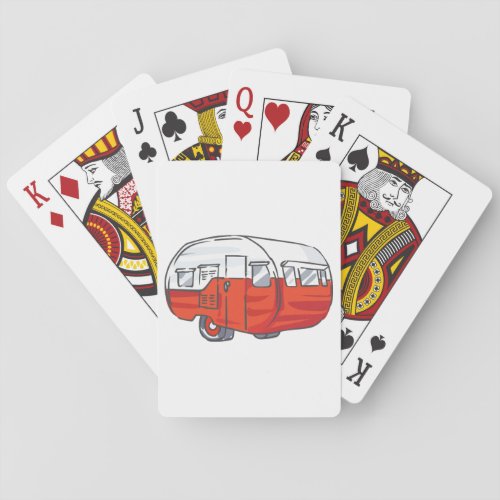 Vintage Red Camper Poker Cards