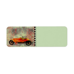 Vintage Red Car Address Label