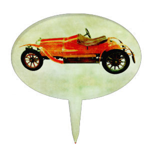 Vintage Red Car Cake Topper