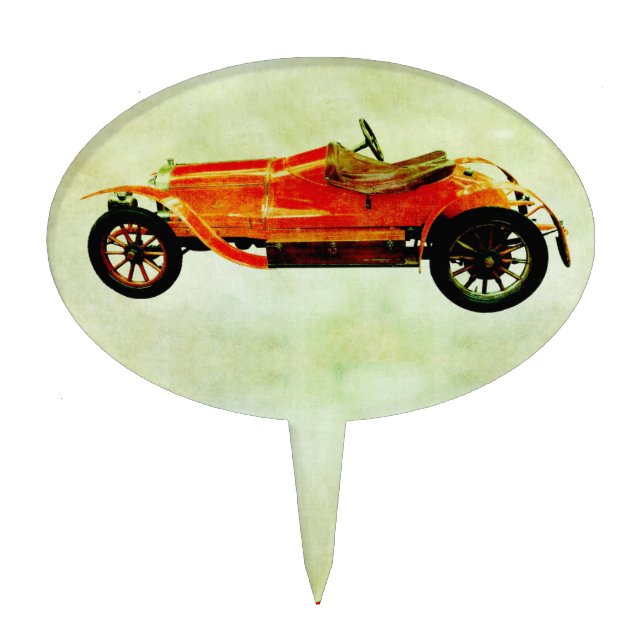 Vintage Red Car Cake Topper (Front)