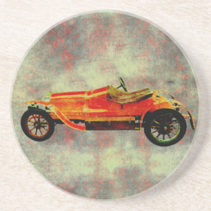Vintage Red Car Sandstone Coaster