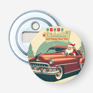 Vintage red car & Santa Bottle Opener