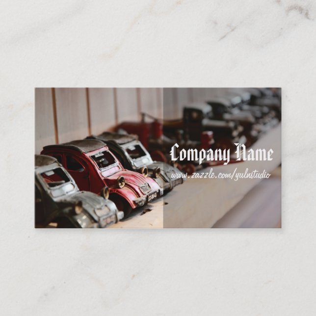 Vintage Red Cars Business Card (Front)