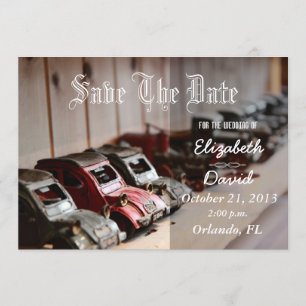 Vintage Red Cars Save the date