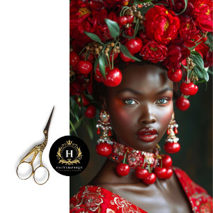 Vintage Red Cherry African American Decoupage Tissue Paper