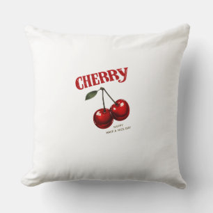 Vintage Red Cherry Decorative Throw Pillow