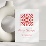 Vintage Red Christmas Geometric Quilt Personalized Holiday Card<br><div class="desc">Vintage Red Christmas Geometric Quilt Personalized Holiday Card</div>