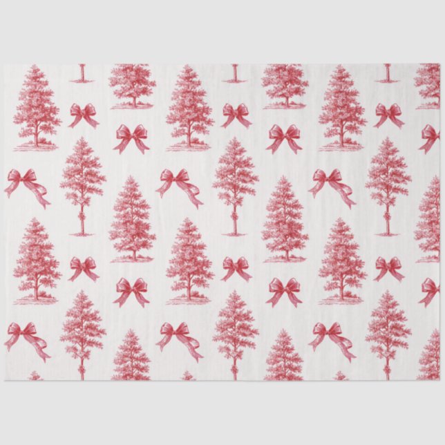 Vintage Red Christmas Tree  Tissue Paper (Front)