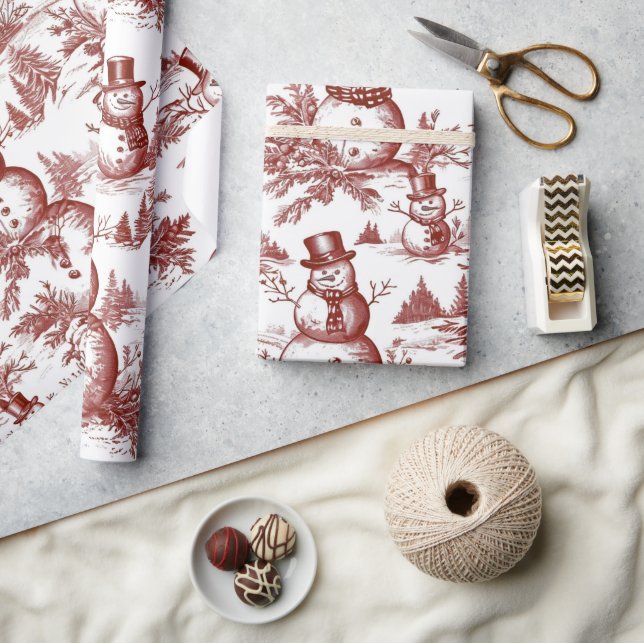 Vintage Red Christmas Wrapping Paper (Crafts)