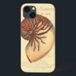 Vintage Red Conch Shell iPhone 13 Case<br><div class="desc">In this vivid image,  you can see in vintage natural and unique style of the red Conch shell up close. This unique type of art has black and red shading to accent the spiraling of this conch shell. Get this conch shell with an sepia background on your product today.</div>