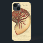 Vintage Red Conch Shell iPhone 13 Case<br><div class="desc">In this vivid image,  you can see in vintage natural and unique style of the red Conch shell up close. This unique type of art has black and red shading to accent the spiraling of this conch shell. Get this conch shell with an sepia background on your product today.</div>