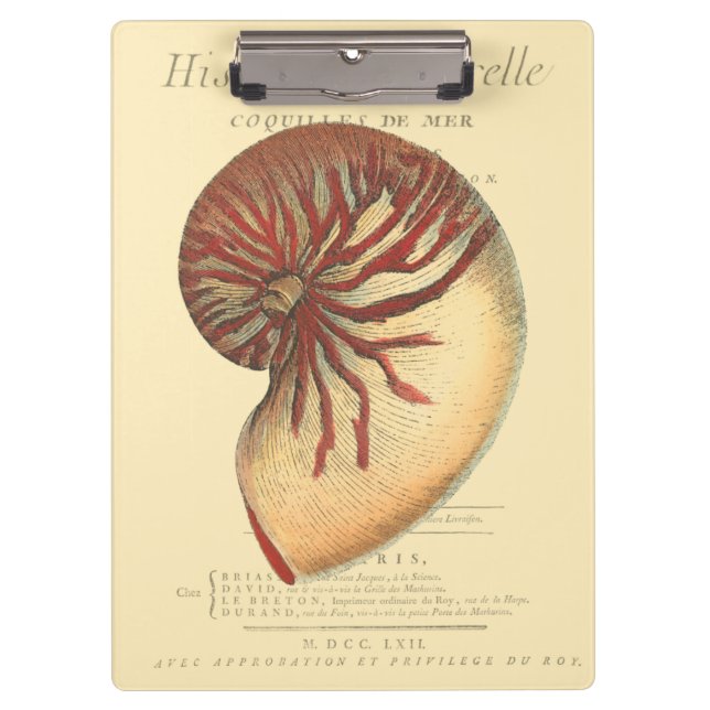 Vintage Red Conch Shell Clipboard (Front)