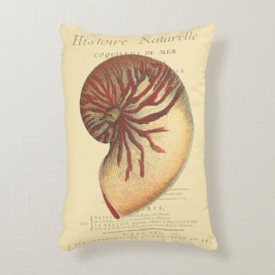 Vintage Red Conch Shell Decorative Pillow