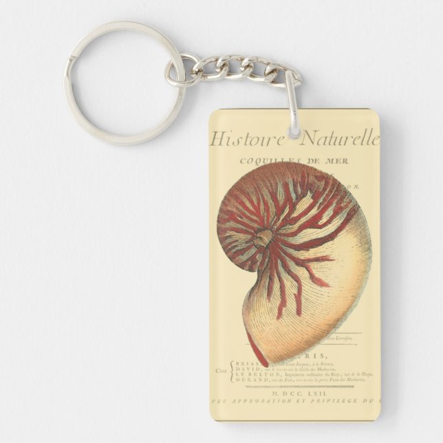 Vintage Red Conch Shell Keychain (Front)