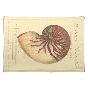 Vintage Red Conch Shell Placemat
