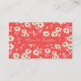 Vintage Red Country Farmhouse Floral Modern Small Business Card