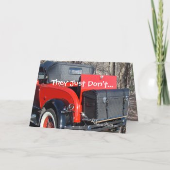Vintage Red Coupe 1- Customize Any Occasion Card by MakaraPhotos at Zazzle