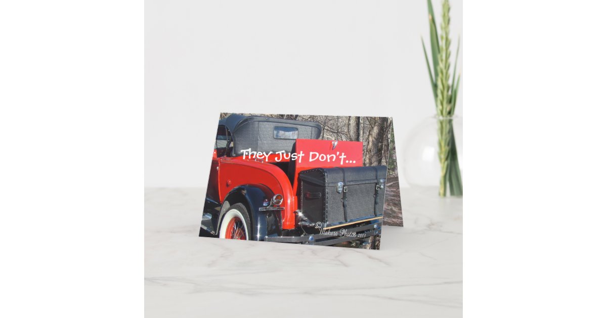 vintage red coupe 1- customize any occasion card | Zazzle