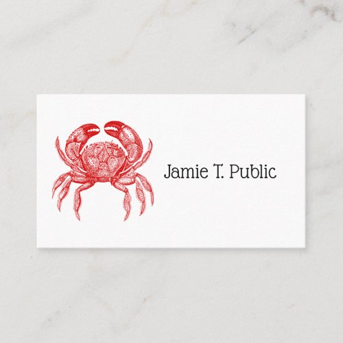Vintage Red Crab 1 Drawing Business Card