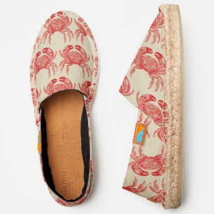Vintage Red Crab #1 Drawing Espadrilles