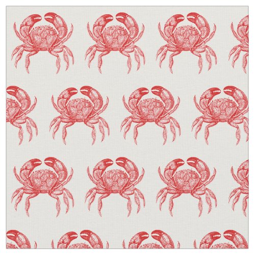 Vintage Red Crab 1 Drawing Fabric